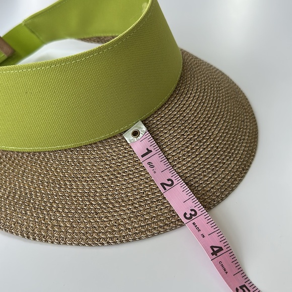 Eric Javitz Champ Pistachio Canvas & Straw Visor - Picture 2 of 9